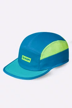 Boné Para Corrida HUPI Run Fast Air Azul e Verde