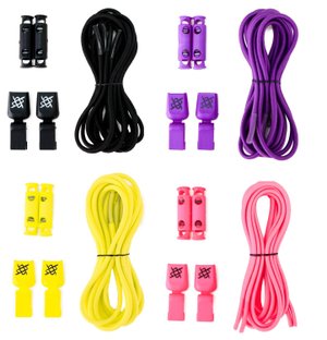 Cadarço Elástico Corrida HUPI LACES Kit 04 Pares Neon
