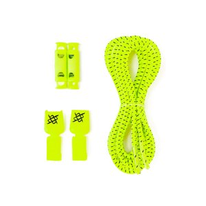Cadarço Elástico HUPI LACES Amarelo Neon Risca Preta
