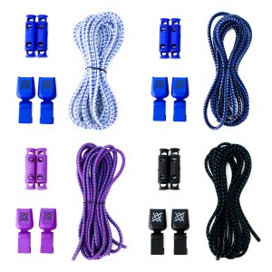 Cadarço Elástico HUPI LACES Corrida Azul - Kit 04 Pares