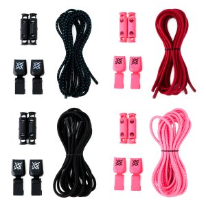 Cadarço Elástico HUPI LACES Corrida Colorido - Kit 04 Pares