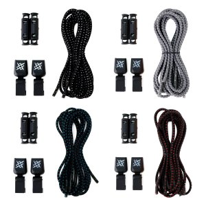 Cadarço Elástico HUPI LACES Corrida Colorido - Kit 04 Pares