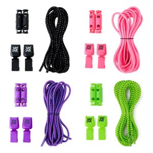 Cadarço Elástico HUPI LACES Corrida Colorido - Kit 04 Pares