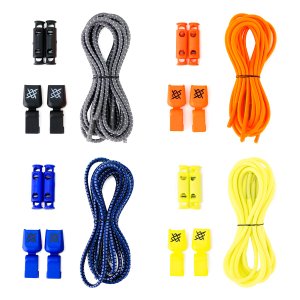 Cadarço Elástico HUPI LACES Corrida Triathlon Duo - Kit 04 Pares