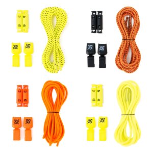 Cadarço Elástico HUPI LACES Corrida Amarelo - Kit 04 Pares