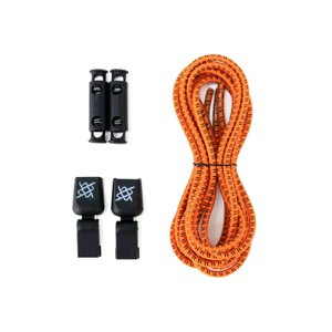 Cadarço Elástico HUPI LACES Laranja Risca Preta