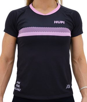 Camiseta HUPI Running Track Feminina Preto/Rosa Camiseta HUPI Running Track Feminina Preto/Rosa