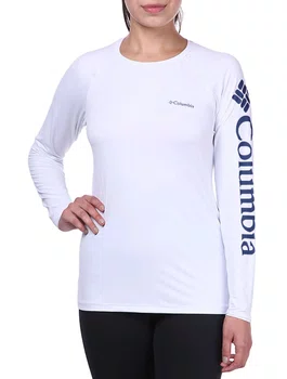 Camiseta Columbia Feminina Aurora Manga Longa Branco
