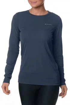 Camiseta Columbia Feminina M/L Azul Marinho