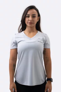 Camiseta Dry fit Feminina Cinza HUPI Smart