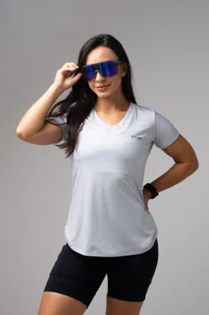 Camiseta Dry fit Feminina Cinza HUPI Smart