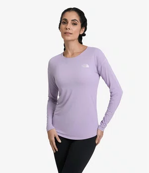 Camiseta Feminina Hyper Tee Manga Longa Lilás The North Face