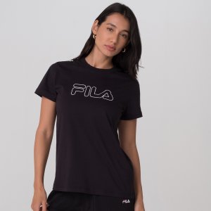 Camiseta Fila Basic Outline Feminina Preta