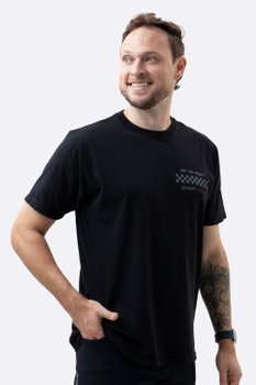 Camiseta HUPI Casual Preta Let's Go Racing