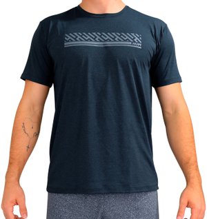 Camiseta HUPI Grid Masculina Manga Curta Cinza Mescla