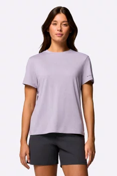 Camiseta Manga Curta Columbia Feminina Parsons Point Logo Lavanda