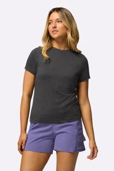 Camiseta Manga Curta Columbia Feminina Parsons Point Logo Preto