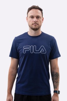 Camiseta Fila Letter Outline Masculina Azul