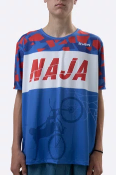 Camiseta Masculina HUPI Bike Naja Azul/Vermelho