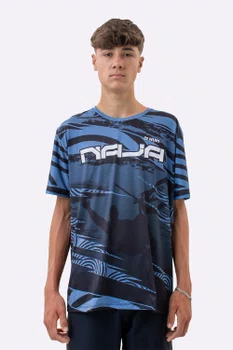 Camiseta Masculina HUPI Bike Naja V10 Azul e Preto