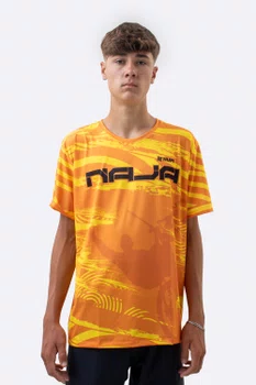 Camiseta Masculina HUPI Bike Naja V10 Laranja e Amarelo