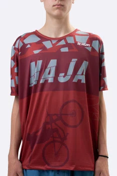 Camiseta Masculina HUPI Bike Naja Vermelho/Cinza