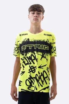 Camiseta Masculina HUPI Bike STRIP Amarelo e Preto