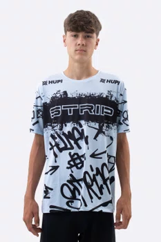 Camiseta Masculina HUPI Bike STRIP Cinza e Preto