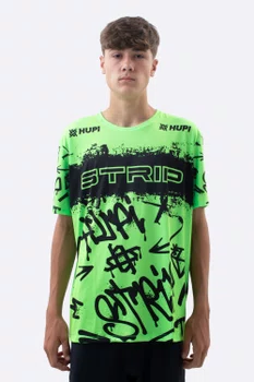 Camiseta Masculina HUPI Bike STRIP Verde e Preto