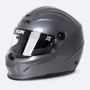 Capacete HUPI Automobilismo Evo Cinza Grafite Selo FIA