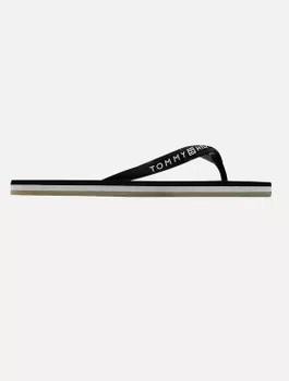 Chinelo Tommy Hilfiger Rubber Masculino Preto e Cinza Chinelo Tommy Hilfiger Rubber Masculino Preto e Cinza