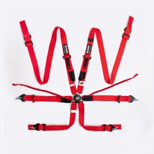 Cinto de 6 Pontos HUPI Racing HOM Vermelho