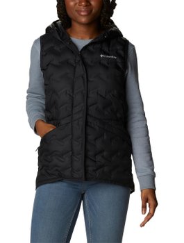 Colete Columbia Down Delta Ridge com Capuz Feminina Preta 