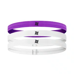 Faixa de Cabelo HUPI Kit 03 Branco/ Branco/ Roxo