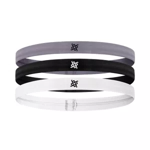 Faixa de Cabelo HUPI Kit 03 Cinza/ Preto/ Branco