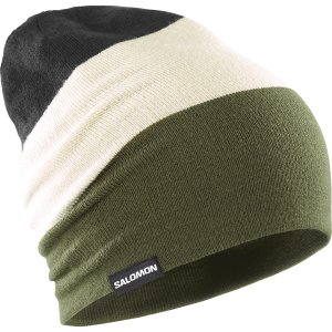 Gorro Salomon Flatspin Dupla Face Verde/Bege/Preto Unissex