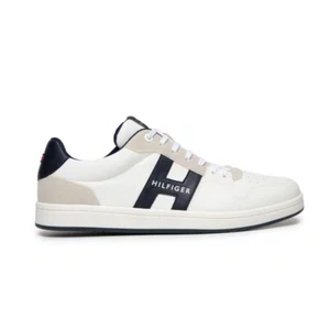 Tênis H Low Cut Lace Up Sneaker Masculino Branco e Azul