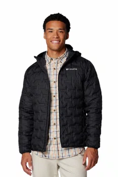 Jaqueta Columbia Down Delta Ridge com Capuz Preto Masculino