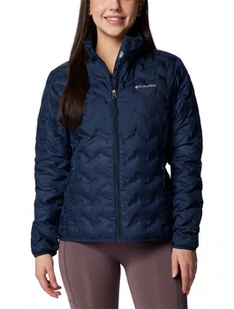 Jaqueta Down Columbia Feminina Delta Ridge II com Capuz Azul Marinho