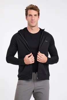 Jaqueta Thermal Grid Hood Masculina Preta