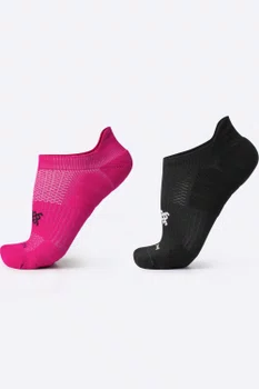 Kit 02 Pares Meia Corrida HUPI Pro Invisível Preto e Rosa