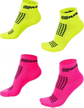 Kit 02 Pares Meia Corrida HUPI Pro Running Rosa e Amarelo