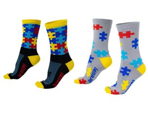 Kit 02 Pares Meia Corrida HUPI TEA Autismo 36-42 Colorido