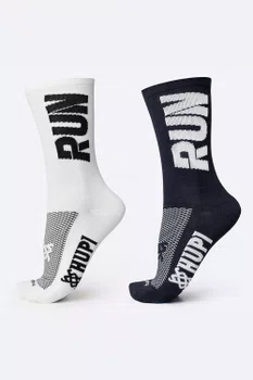 Kit 02 Pares Meia Semi Compressiva Corrida HUPI Run Preto e Branco Kit 02 Pares Meia Semi Compressiva Corrida HUPI Run Preto e Branco