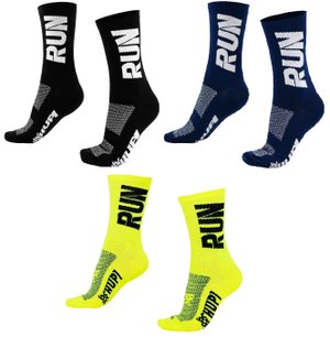 Kit 03 Pares Meia Corrida HUPI Run Preto Azul e Amarelo