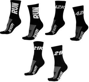 Kit 03 Pares Meia de Corrida Hupi Run 42K 21K Preto