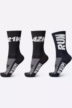 Kit 03 Pares Meia de Corrida Hupi Run 42K 21K Preto