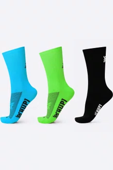 Kit 03 Pares Meia para Corrida HUPI Lisas Coloridas