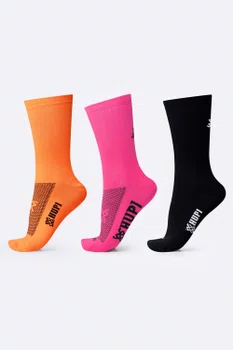 Kit 03 Pares Meia para Corrida HUPI Lisas Coloridas
