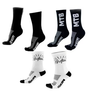 Kit 03 Pares Meia para Corrida Hupi Preta/Branca